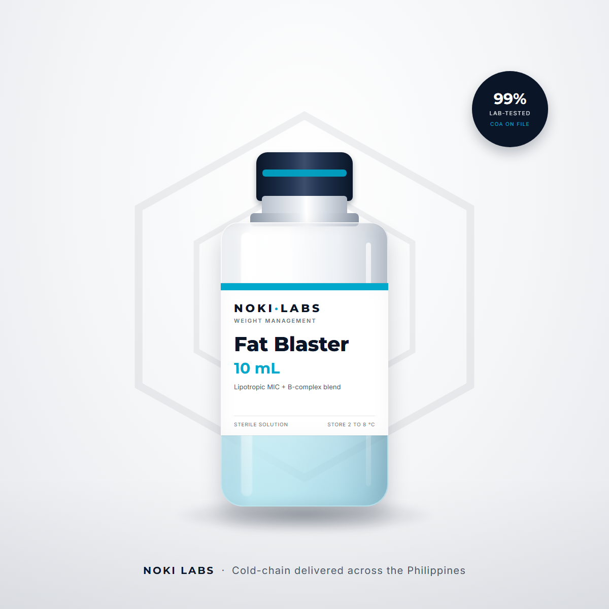 Fat Blaster 10 mL lipotropic solution vial, Noki Labs Philippines